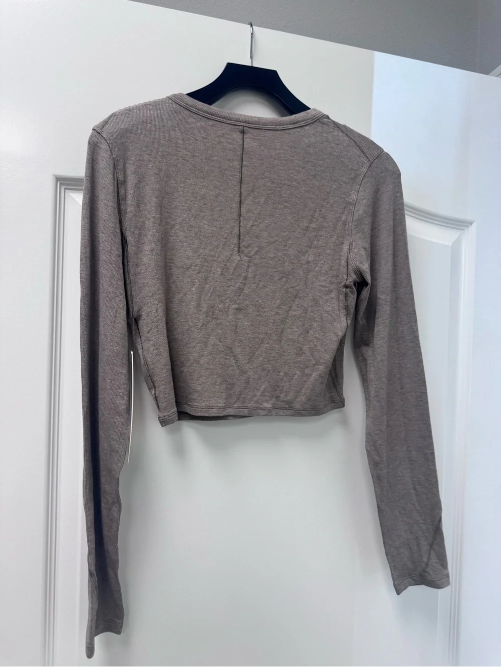 lululemon athletica Ribbed Long-Sleeve Crop Top - Taupe